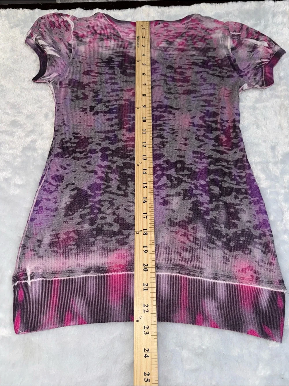 Eyeshadow Y2K Pink and Purple Short Sleeve Knit Top
